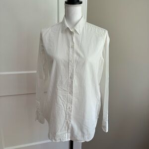 EVERLANE white pin stripe button down cotton shirt size 4